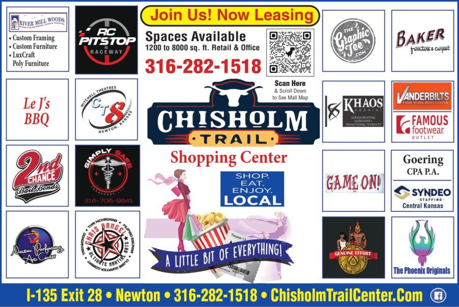 Chisholm Trail Mall Shop Eat Have fun Newton KS coupons, Shopping Dining Entertainment Buy Local Plus Magazine 2024 03 MARCH