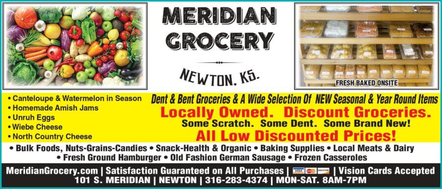 Meridian Grocery Newton KS coupons Dent and Bent, Whole foods, Natural Gluten Free Foods, bakery, Buy Local Plus Magazine 2024 03 MARCH