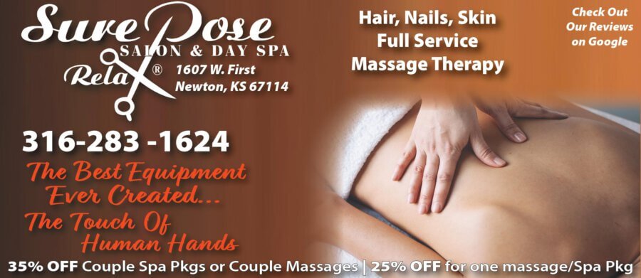 Surepose Salon & Day Spa Newton KS massage therapy, hair salon, Buy Local Plus Magazine 2024 03 MARCH