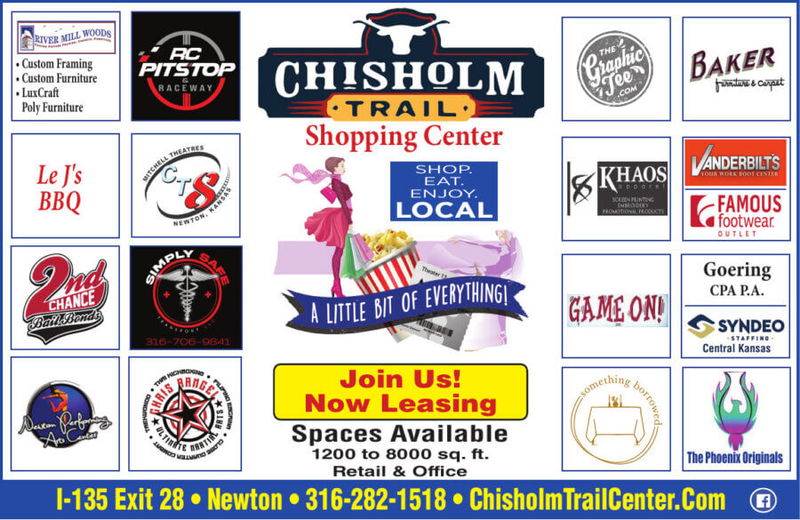 Chisholm Trail Mall Shop Eat Have fun Newton KS coupons, Shopping Dining Entertainment Buy Local Magazine 2024 08 AUGUST