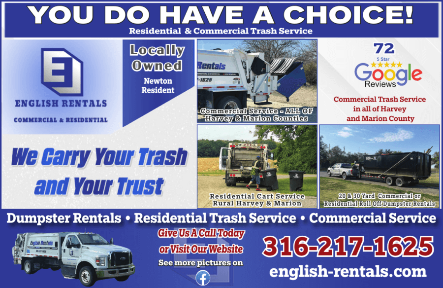 English Rentals Newton Kansas trash dumpster junk removal Buy Local Magazine 2024 10 OCTOBER