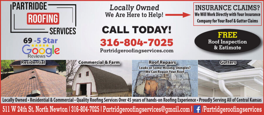 Partridge Roofing Service Newton KS roofing and guttering Buy Local Magazine Coupons McPherson Salina KS 2024 10 OCTOBER