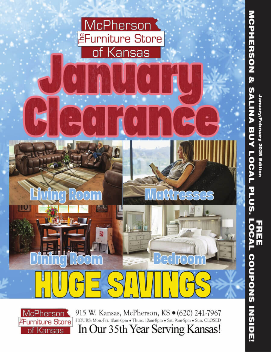 Furniture Store of McPherson Kansas coupons McPherson Plus Magazine, Buy Local Magazine Coupons Salina KS coupons 2025 01 JANUARY