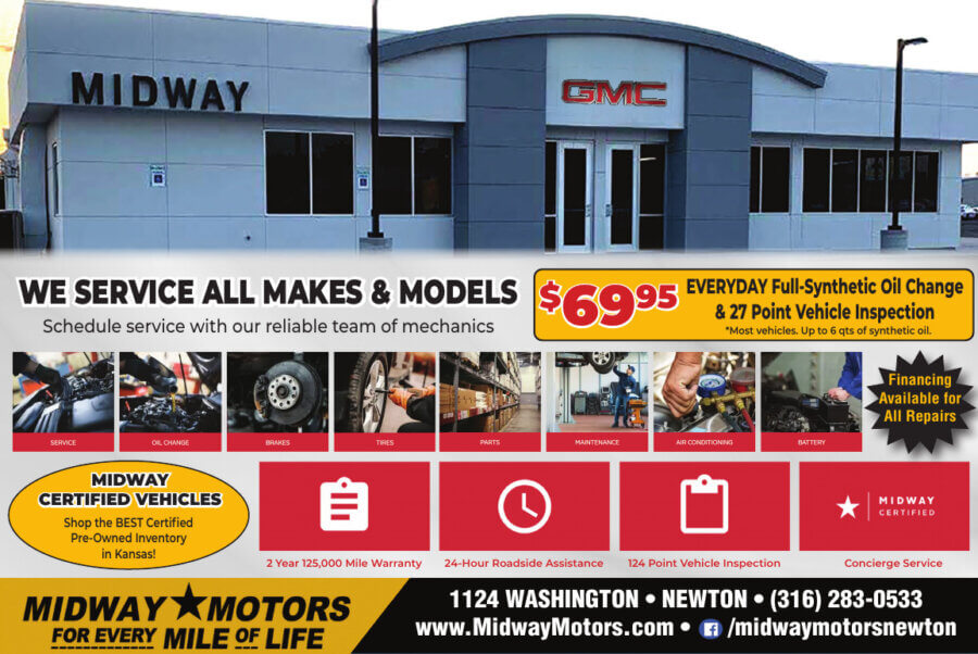 Midway Motors Newton KS Oil Change coupons, Auto Service Tires, Car Sales, Buy Local Plus Magazine Coupons 2025 01 JANUARY